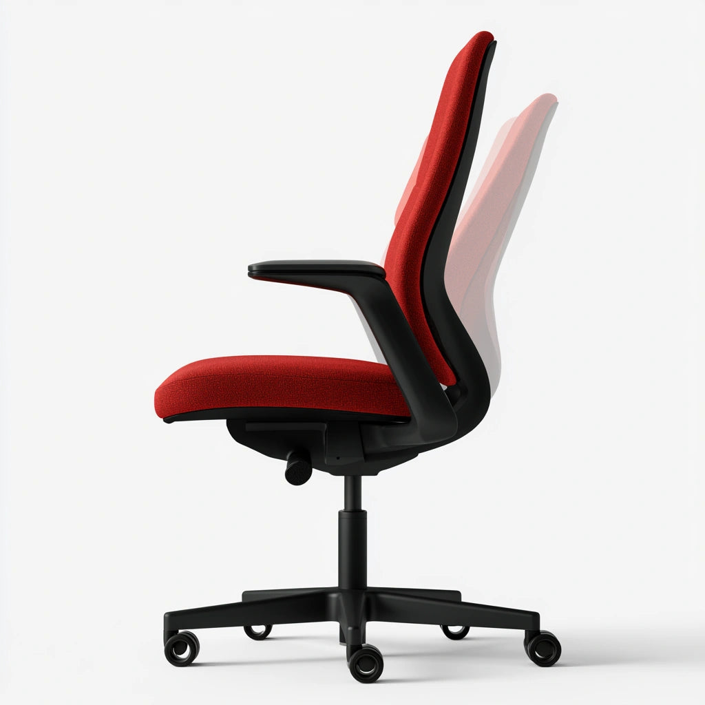 Fauteuil de bureau ergonomique aux lignes épurées, coloris rouge et noir