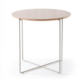 Table d'appoint en bois finition chêne, coloris brun clair