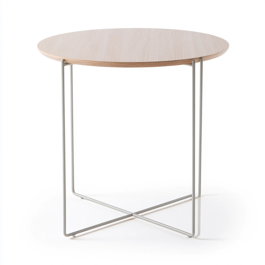 Table d'appoint en bois finition chêne, coloris brun clair