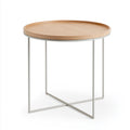 Table d'appoint en bois finition chêne, coloris brun clair