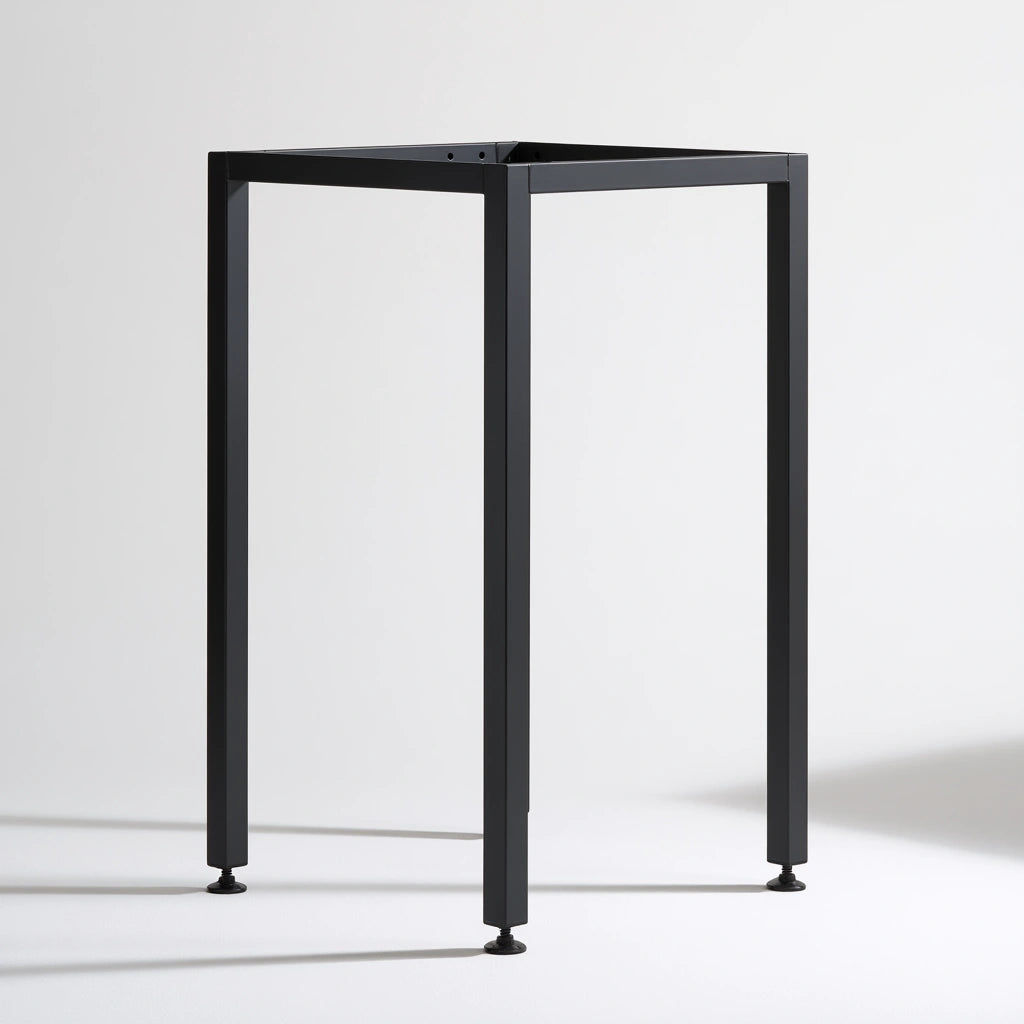 Pied de table rectangulaire en métal, coloris noir