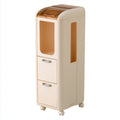 Chariot de rangement en plastique sur roulettes, coloris crème