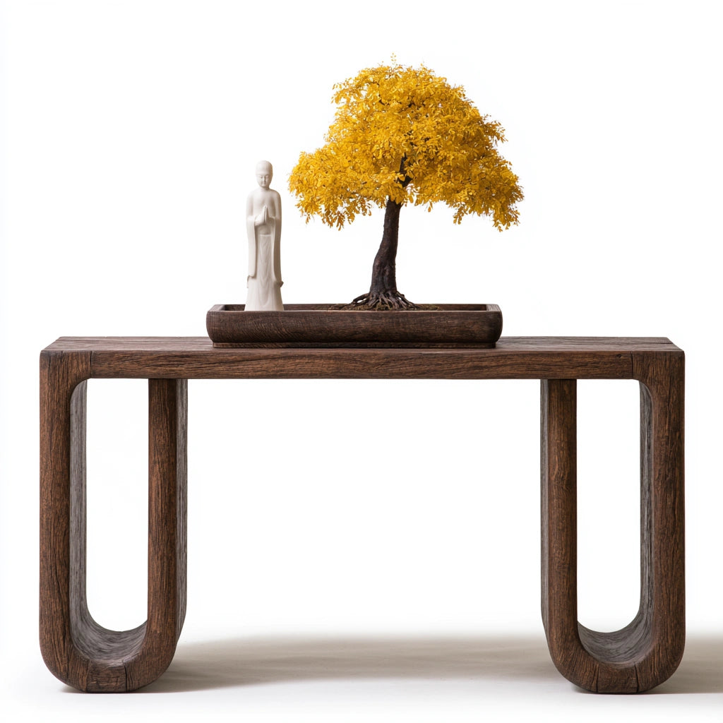Console d'entrée en bois, coloris brun foncé