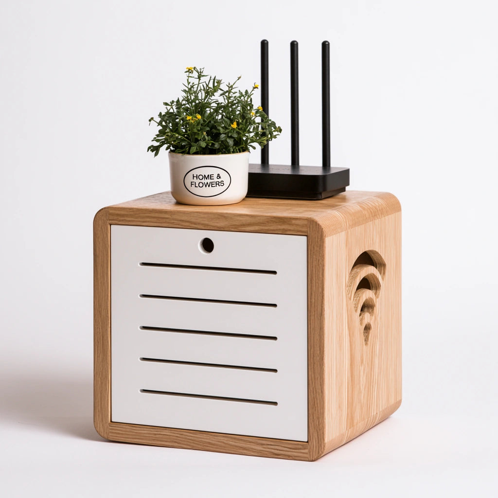 Coffre de rangement en bois, coloris brun clair