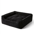Coussin carré pour animal aux lignes épurées, coloris noir