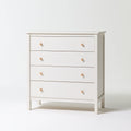 Commode verticale en bois à cinq tiroirs, coloris blanc