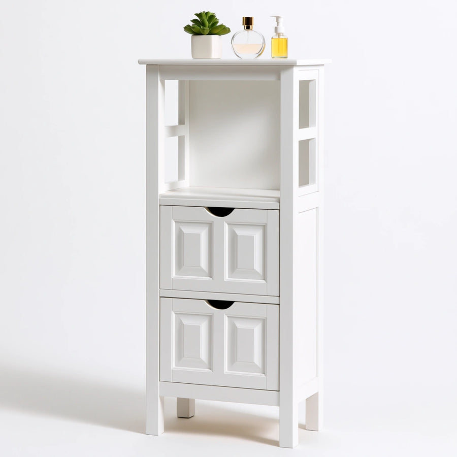 Meuble de rangement en bois, coloris blanc