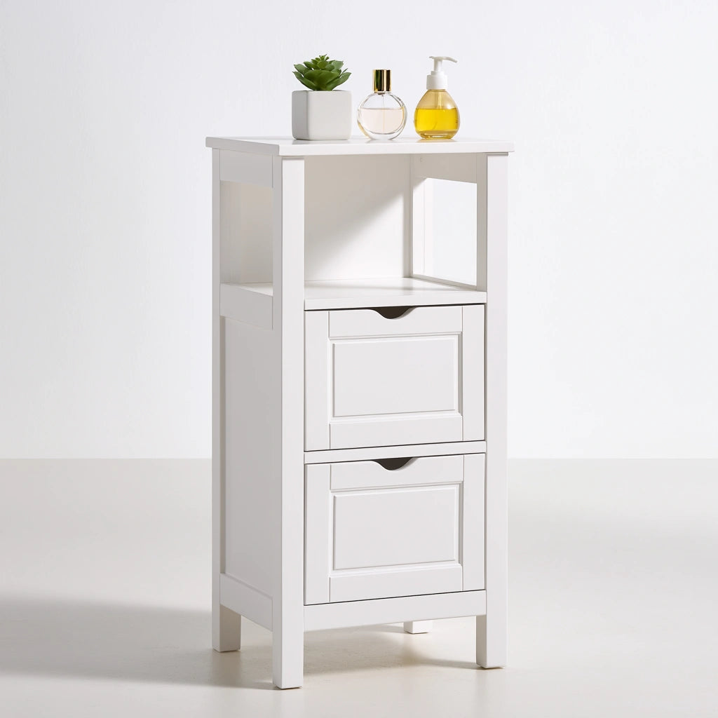 Meuble de rangement en bois, coloris blanc